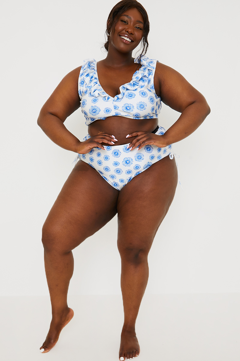 High waisted floral 2025 swim bottoms