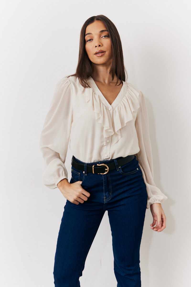 Button Front Frill Bodysuit