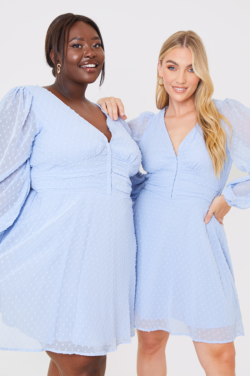 Baby blue best sale wrap dress