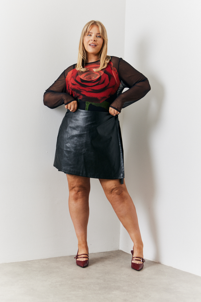 Wrap Pu Mini Skirt