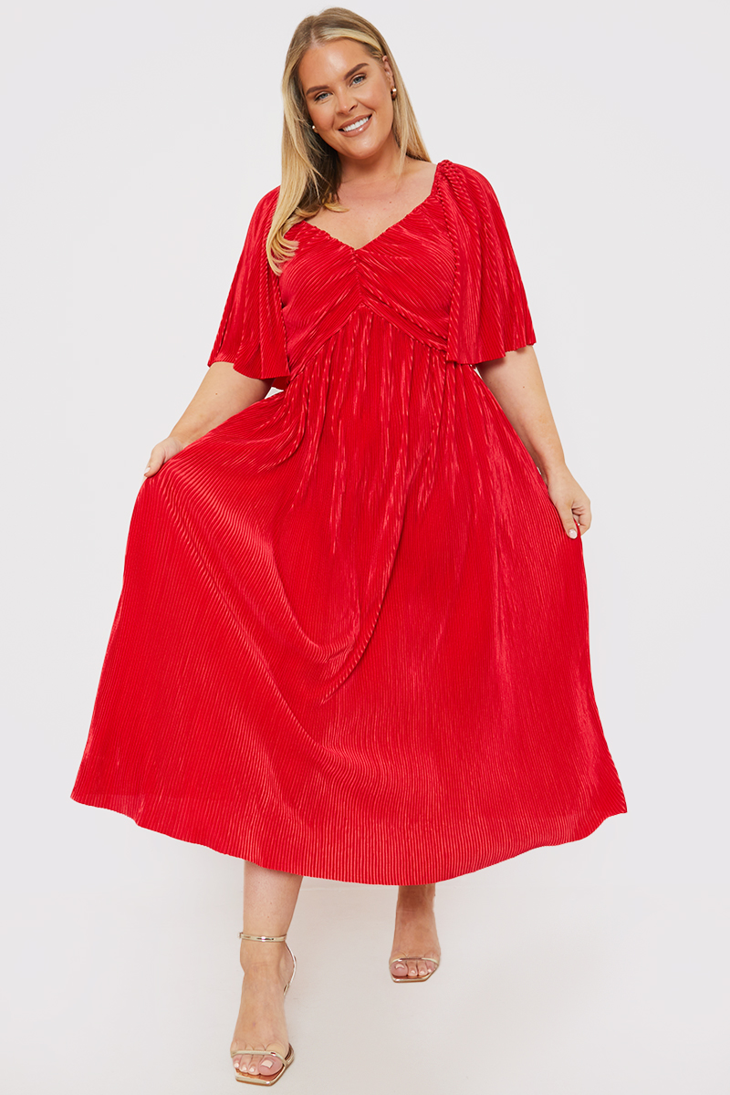 Pleated Midi Dress