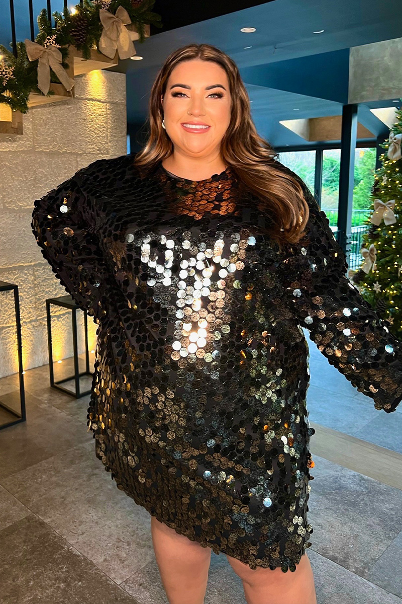 Plus size best sale sequin tshirt dress