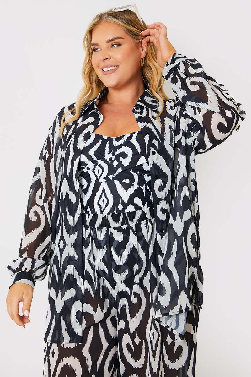 Printed Chiffon Co-Ord Beach Shirt
