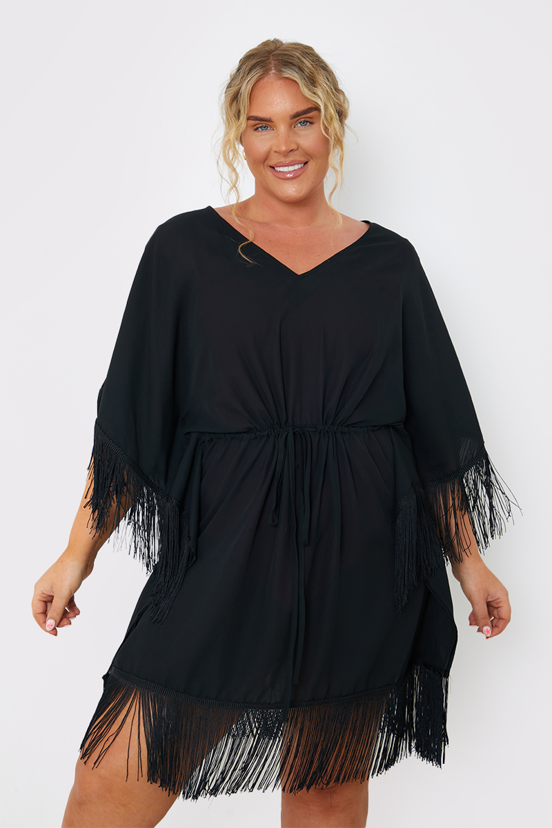 Fringe Tie Waist Beach Dress