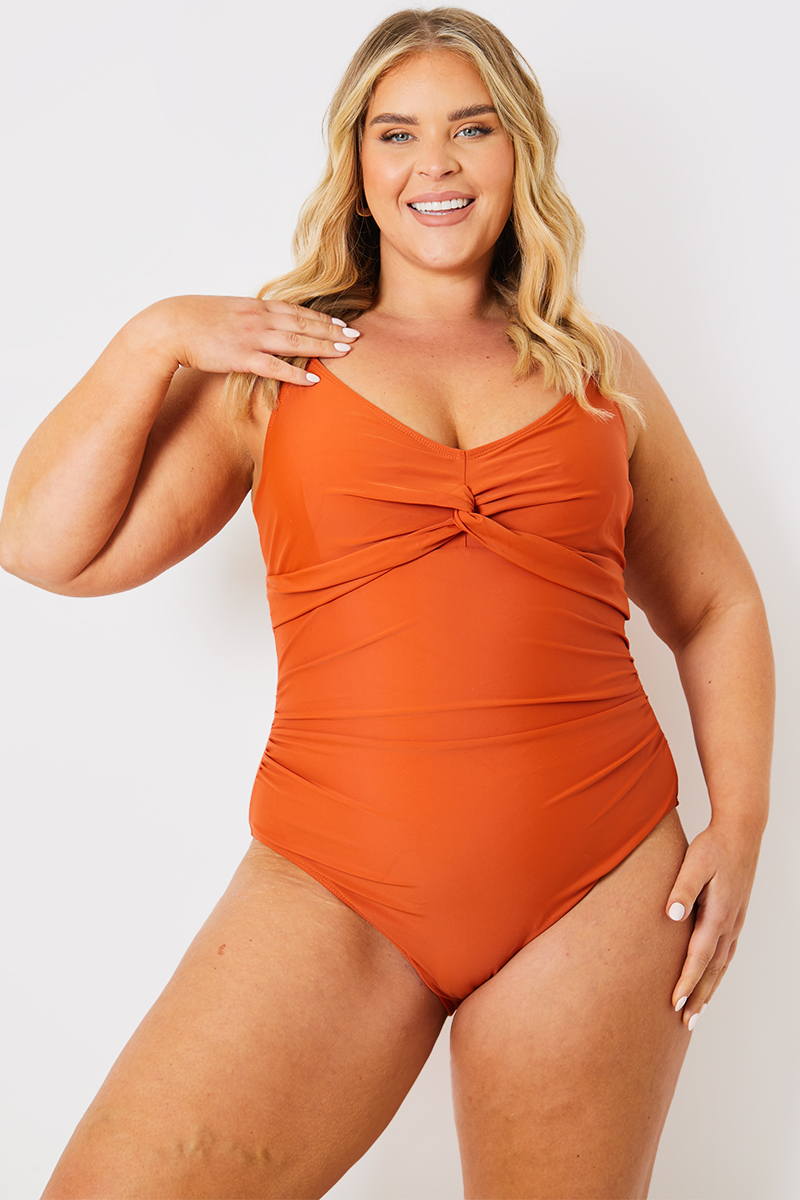 Control Twist Front Gold Bar Swimsuit