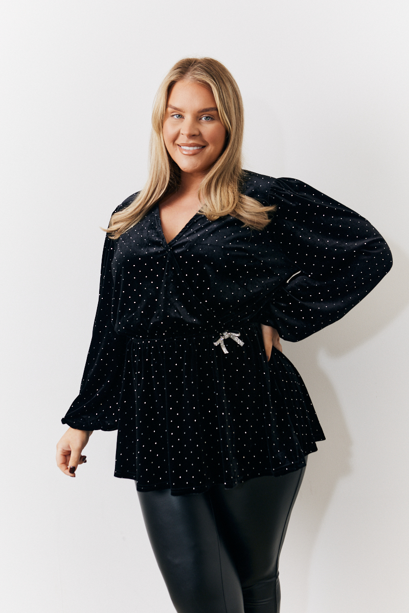Studded Velvet Blouse