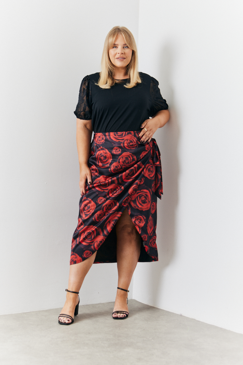 Jacquard Puff Sleeve Top