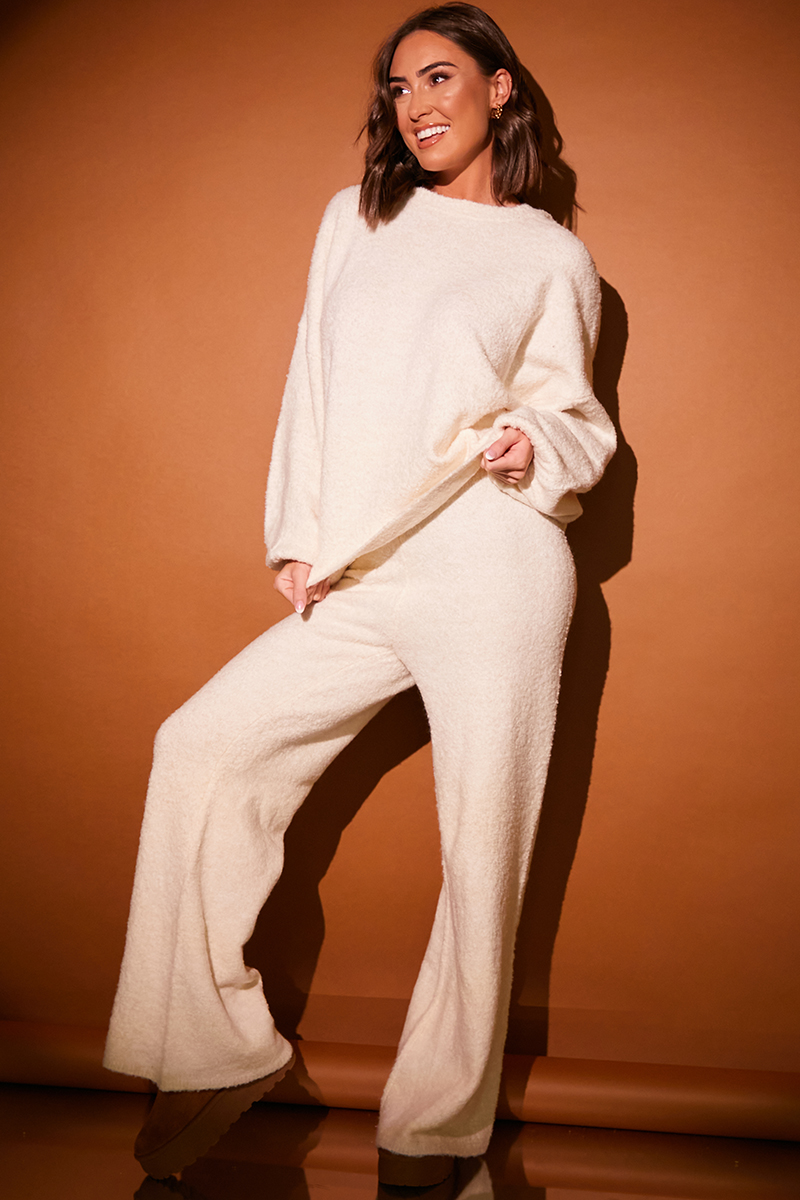 Boucle Co Ord Wide Leg Trouser