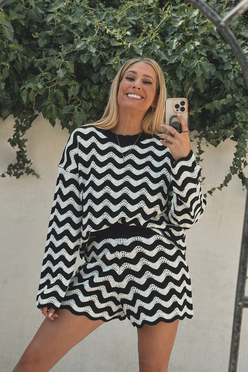 Recycled Chevron Flare Sleeve Co Ord Jumper
