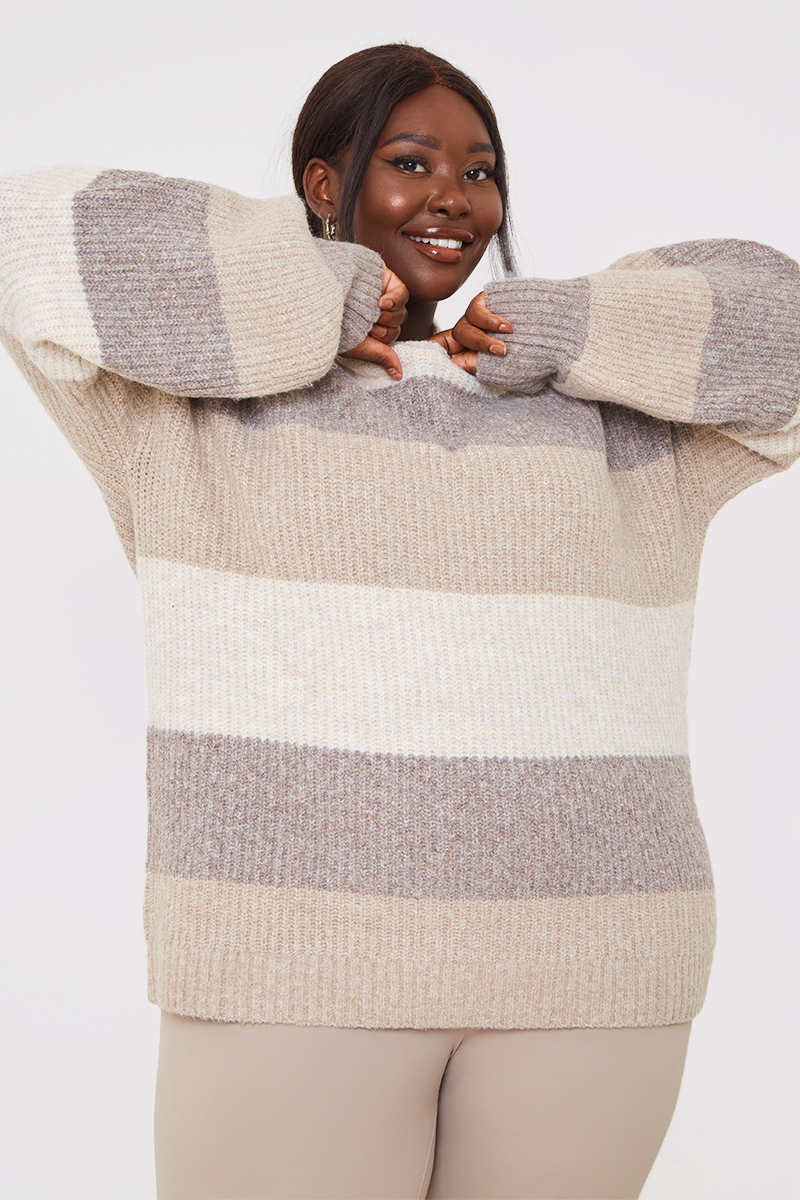 Recycled Stripe Tonal Knitted Jumper