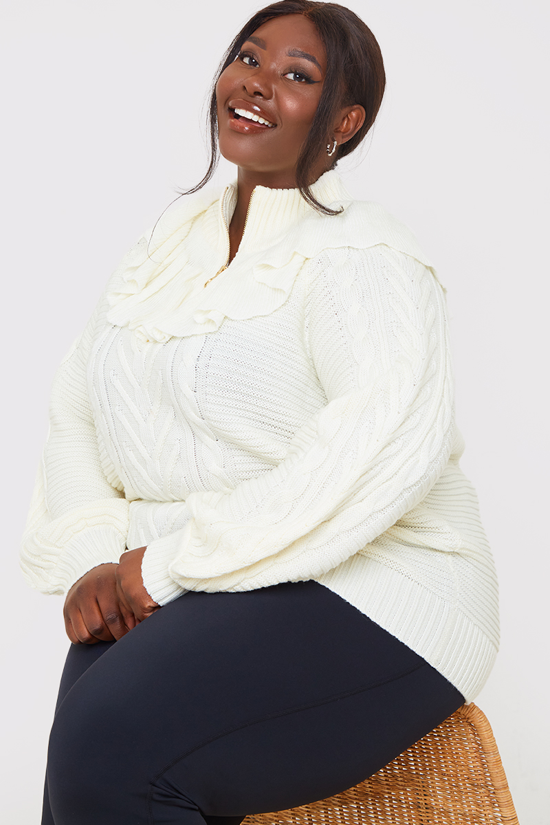 White hot sale frill jumper