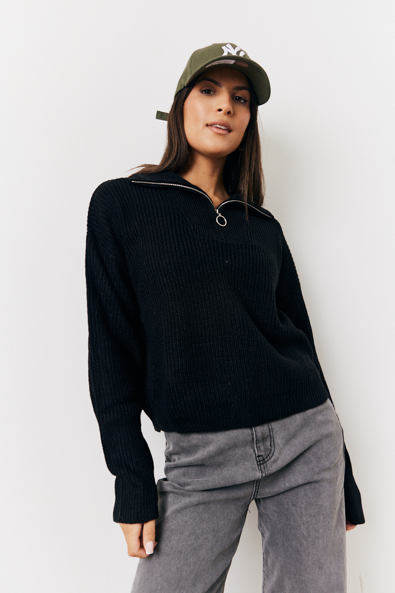 Quarter Zip Knitted Jumper