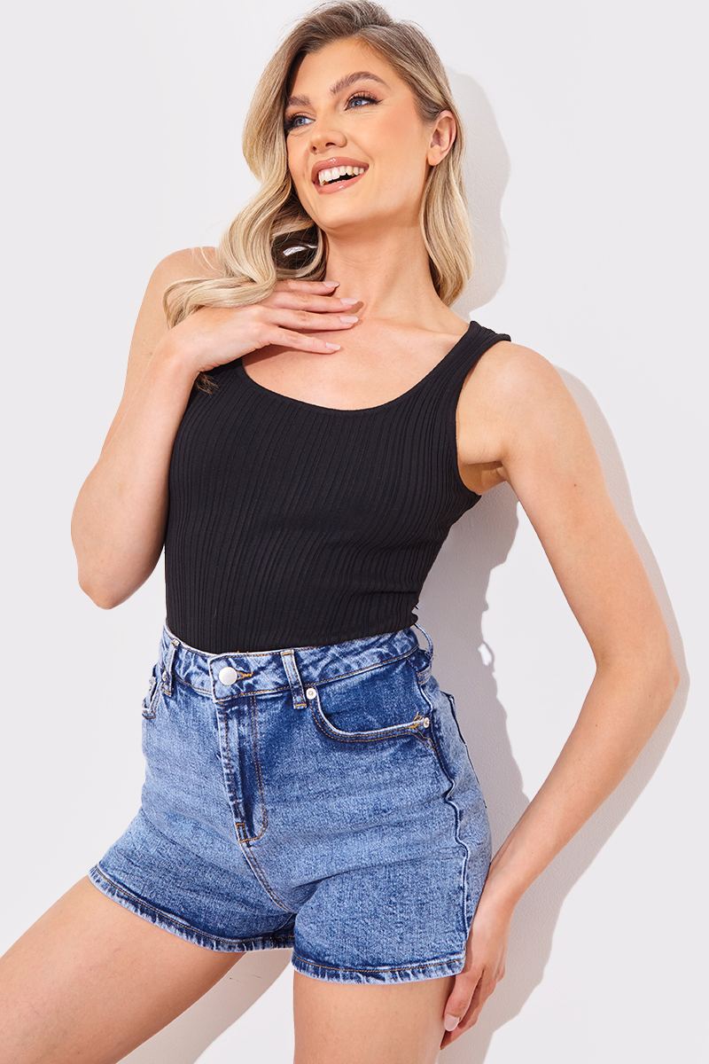 Recycled Rib Scoop Neck Vest Top