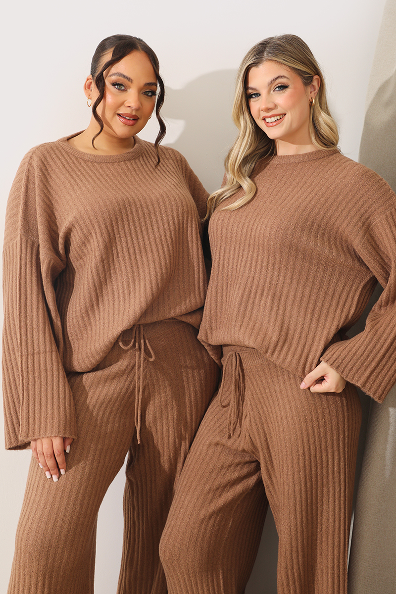 Wide Sleeve Knitted Co-Ord Jumper