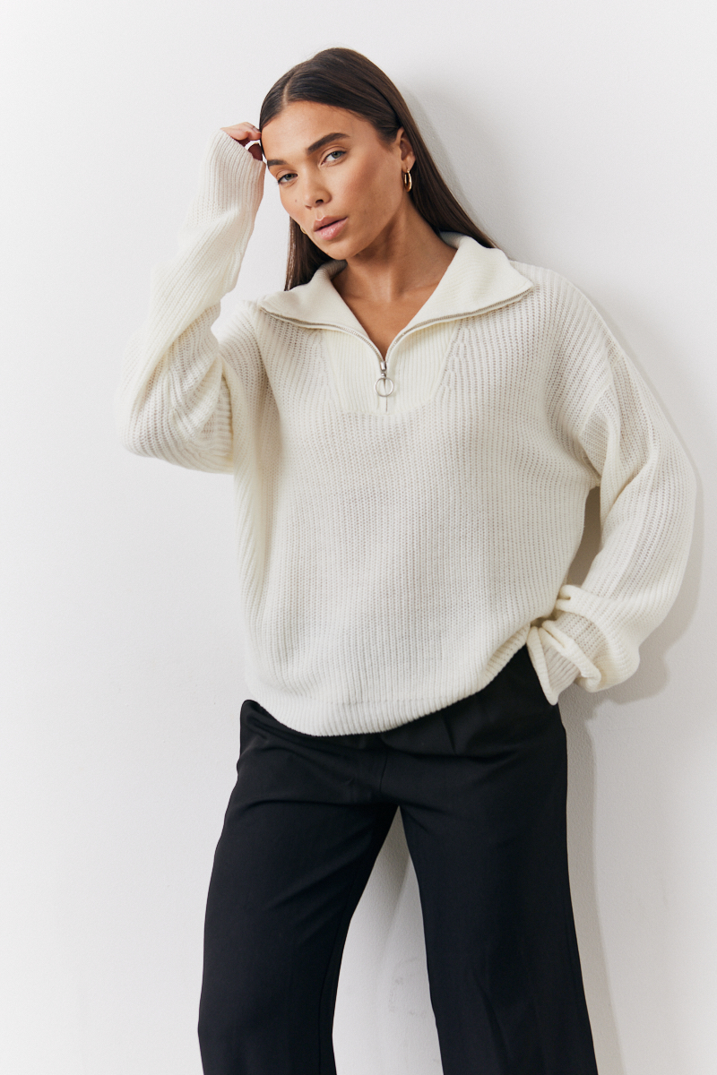 Quarter zip sweater with dress shirt sale