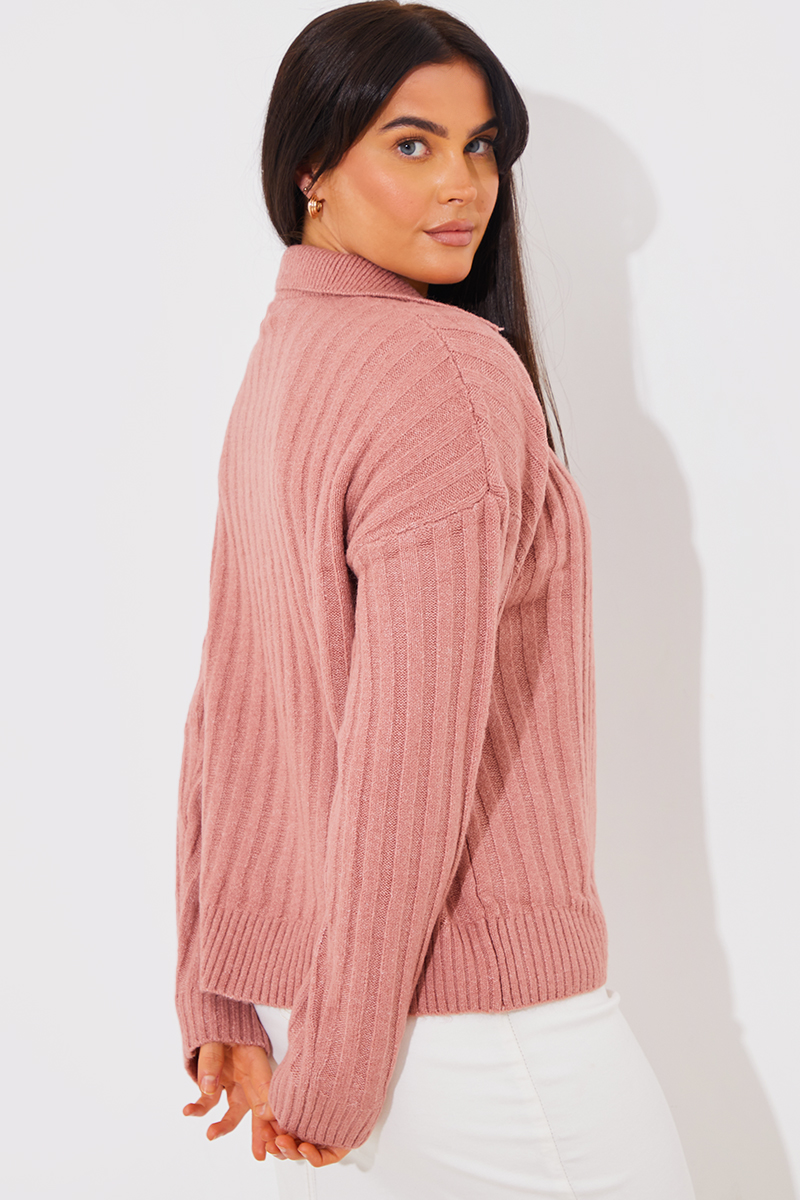 Collared Rib Knit Top