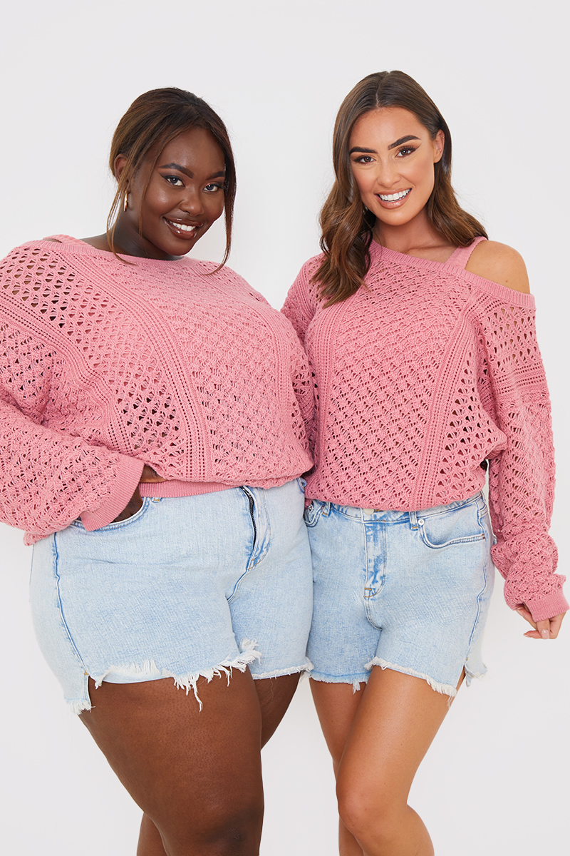 Off the shoulder jumper hotsell plus size