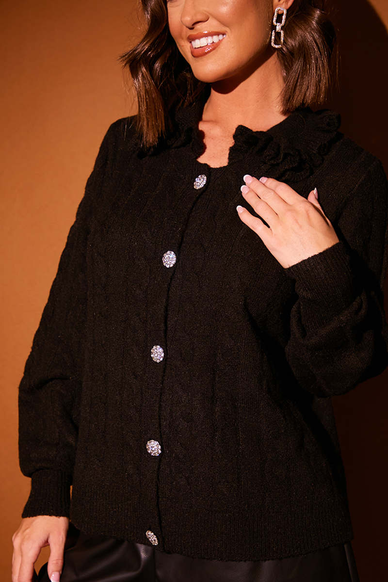 Velvet store embellished button cardigan