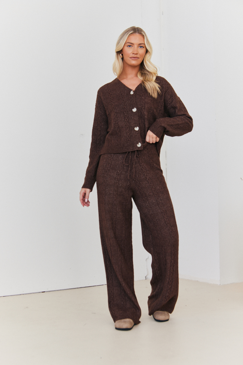 Recycled Cable Knit Button up Co-Ord Cardigan