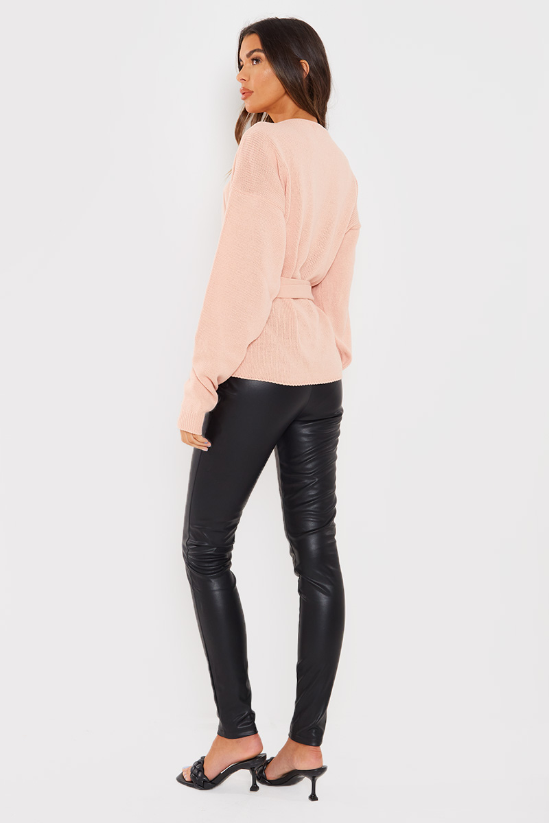 Perfect Sculpting High Waisted Leather Look Leggings
