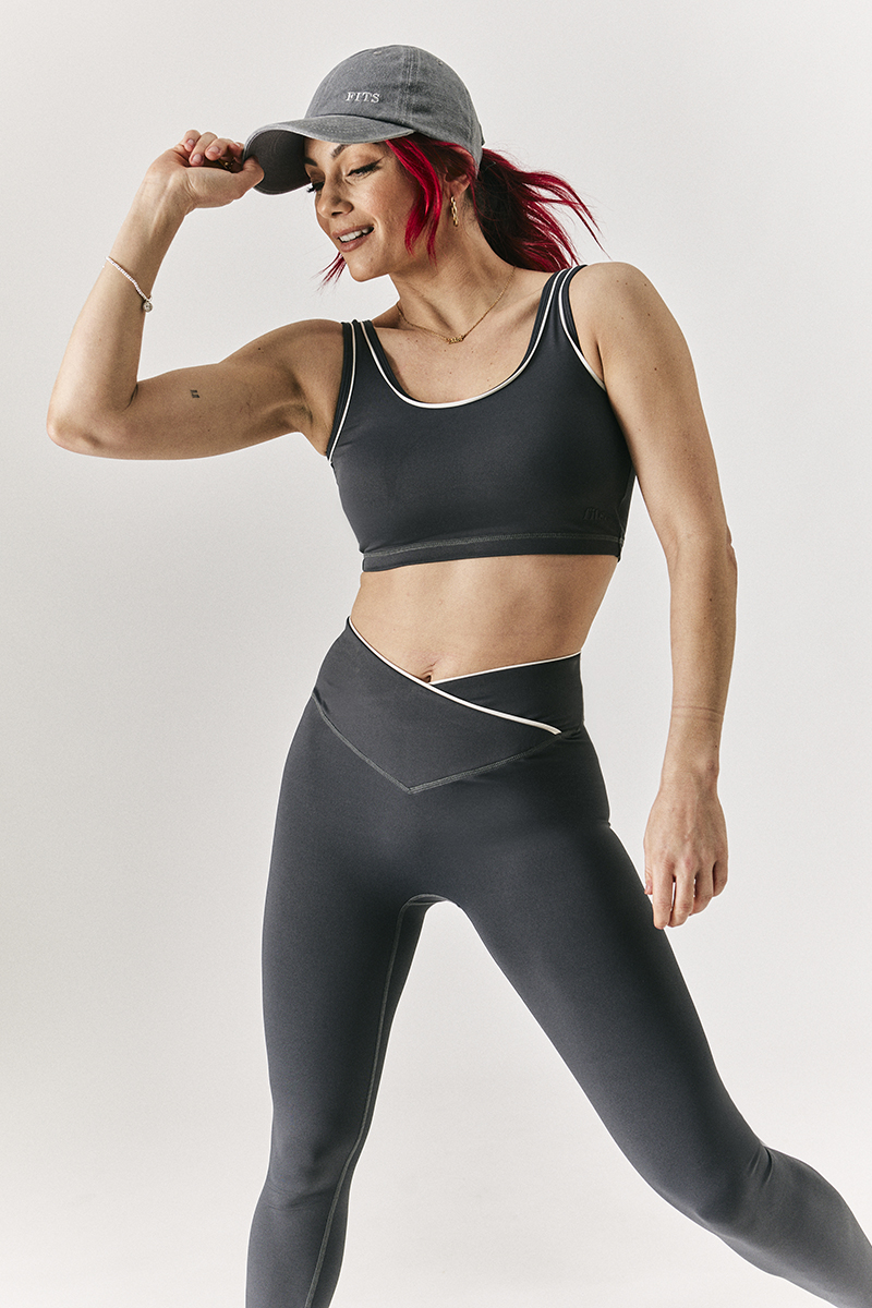 Indigo Blue Contrast Piping Co-Ord Wrap Leggings