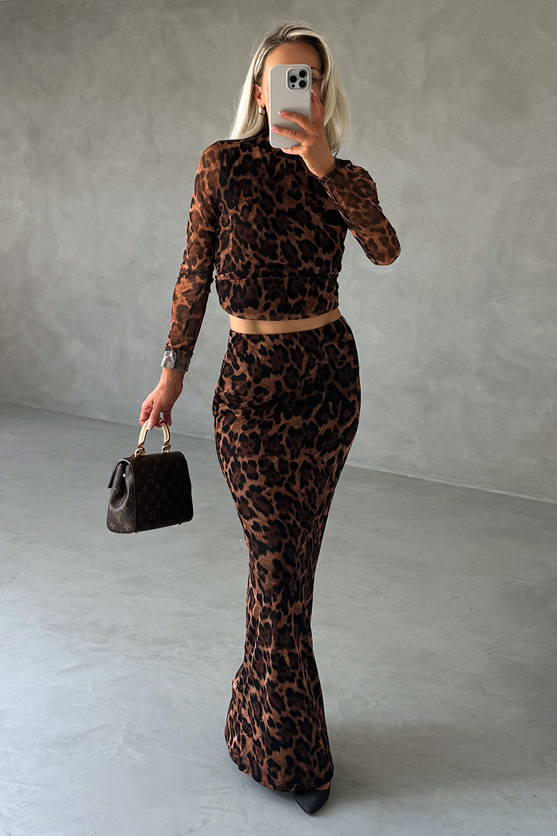 Mesh cheetah print top online