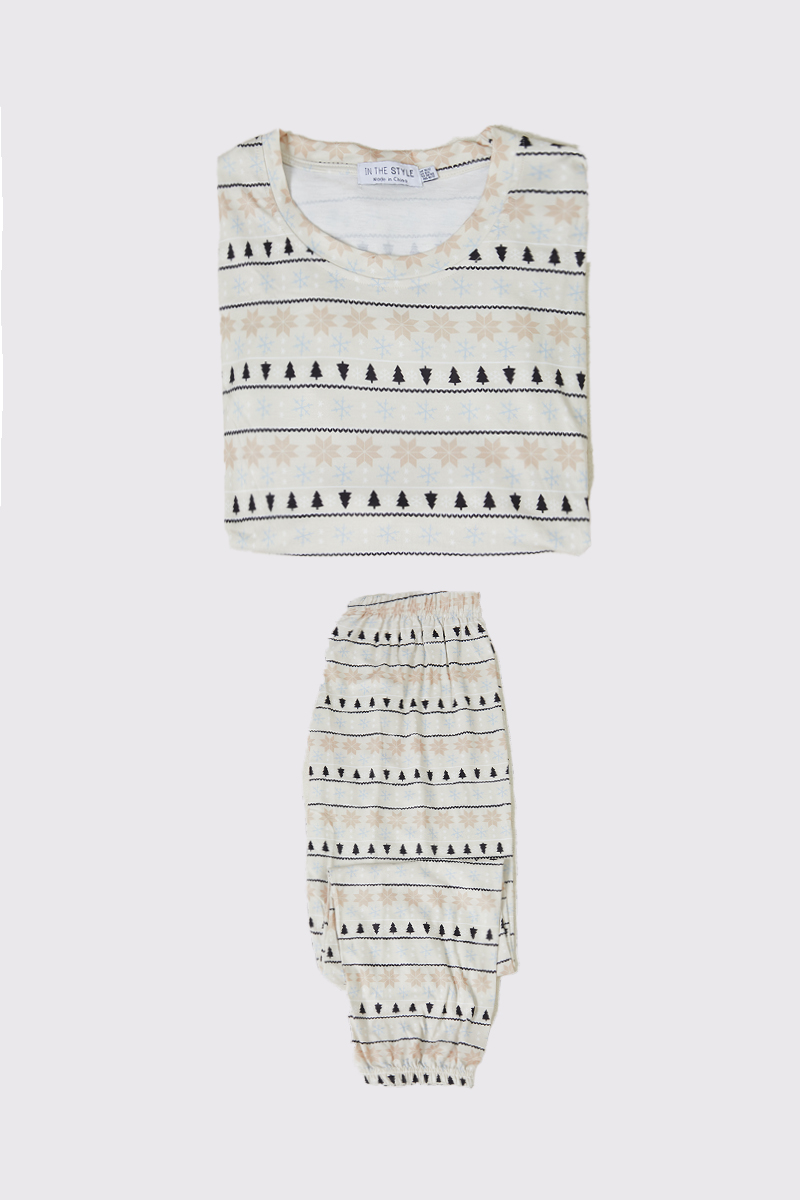 Womens Snowflake Fairisle Matching Family PJ Set