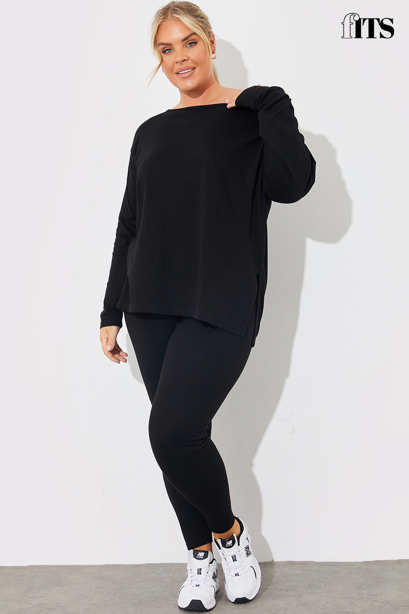 Off The Shoulder Long Sleeve T Shirt And Legging Set