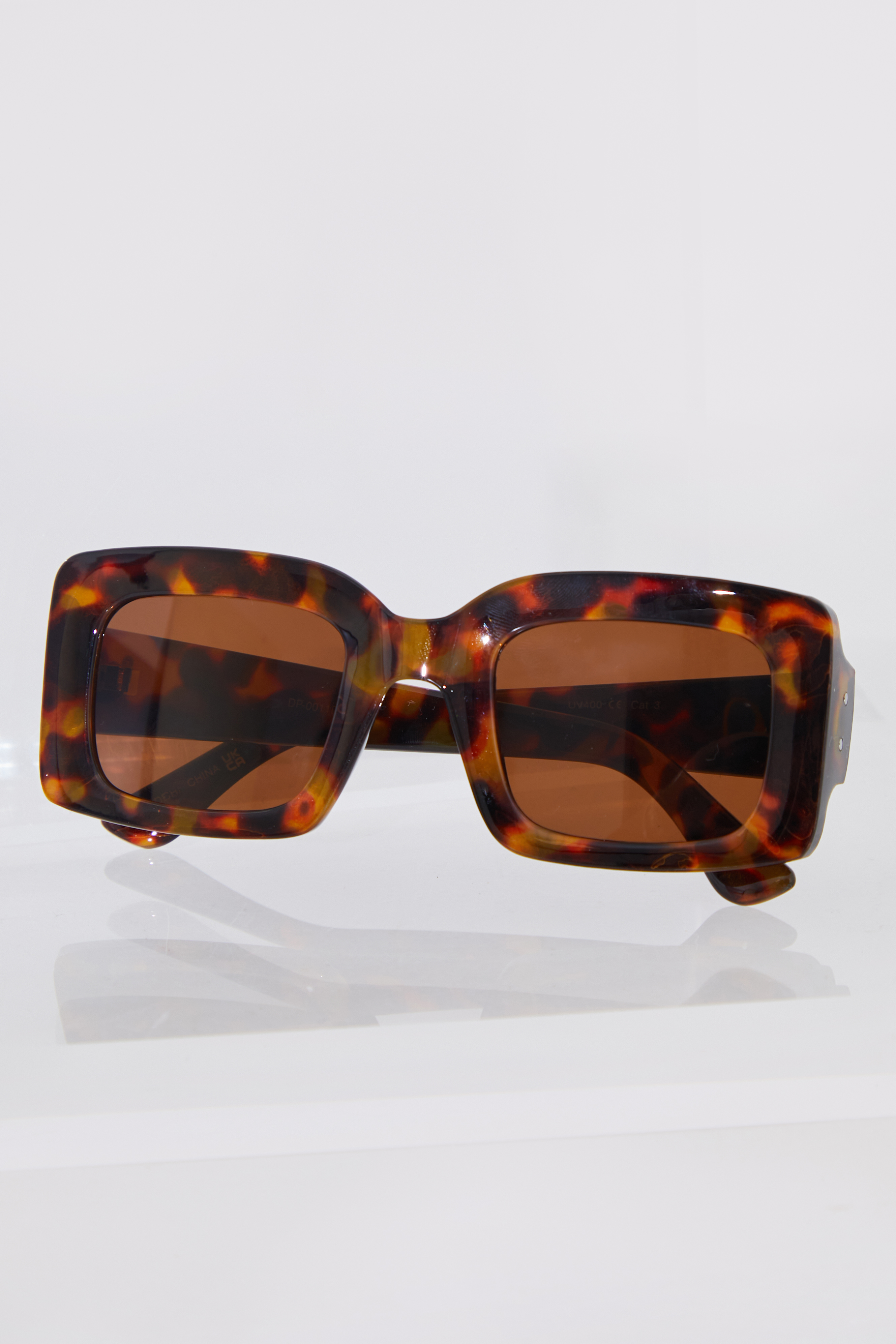 Leopard Print Oversized Rectangle Sunglasses