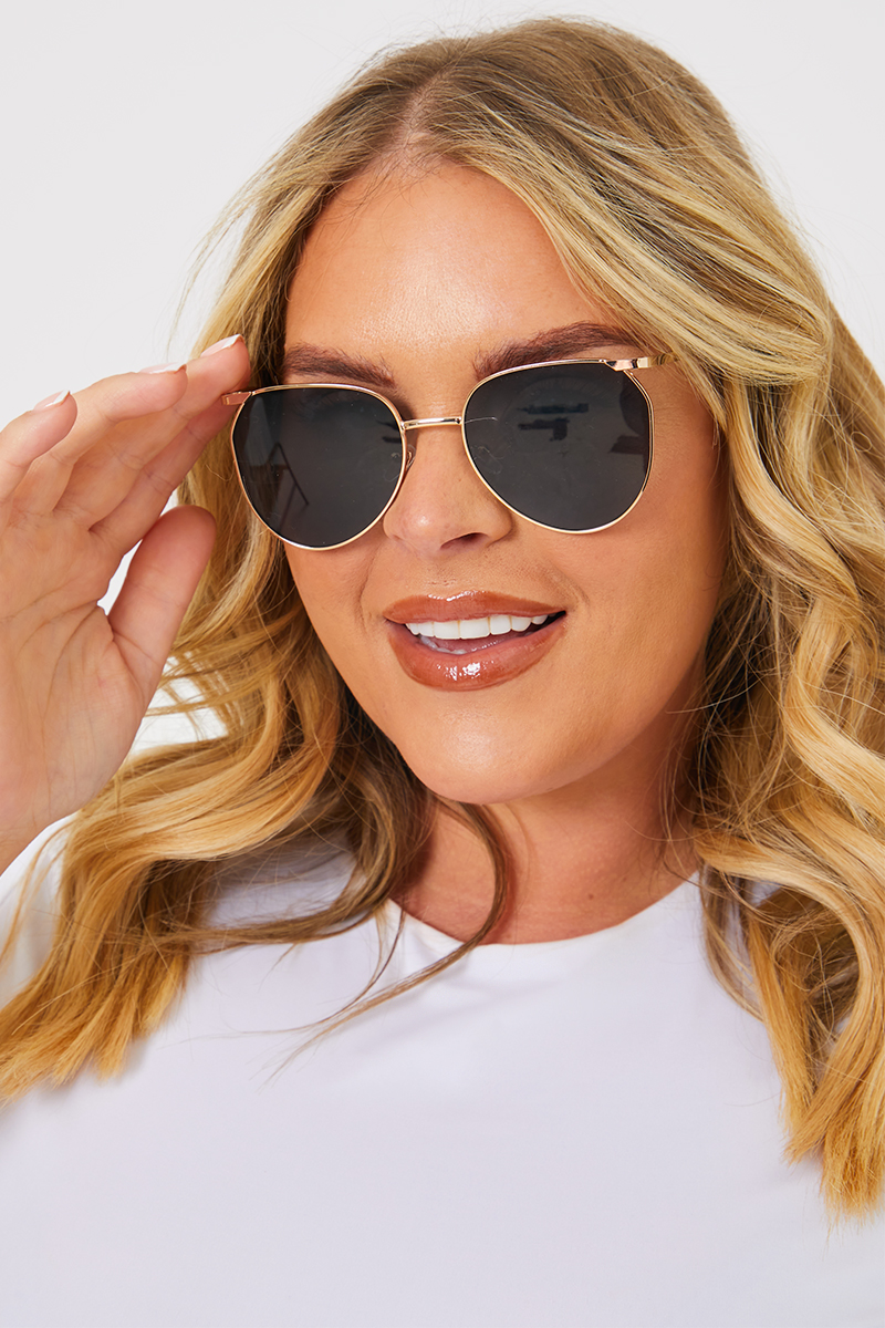 Tinted Gold Frame Sunglasses