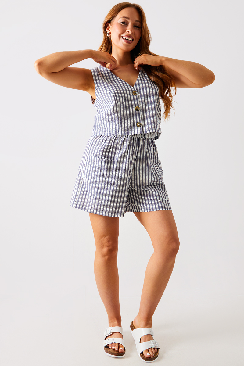 Stripe Elasticated Waist Shorts
