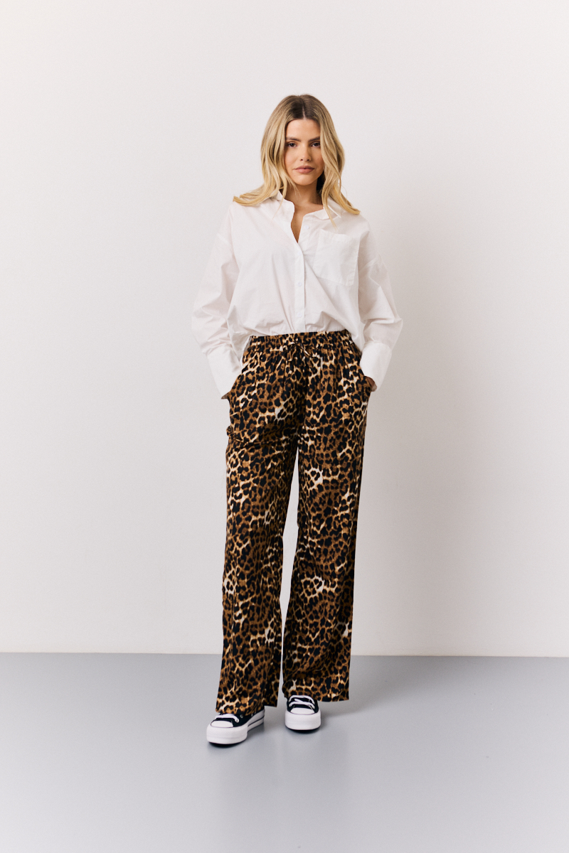 Leopard Straight Leg Trousers