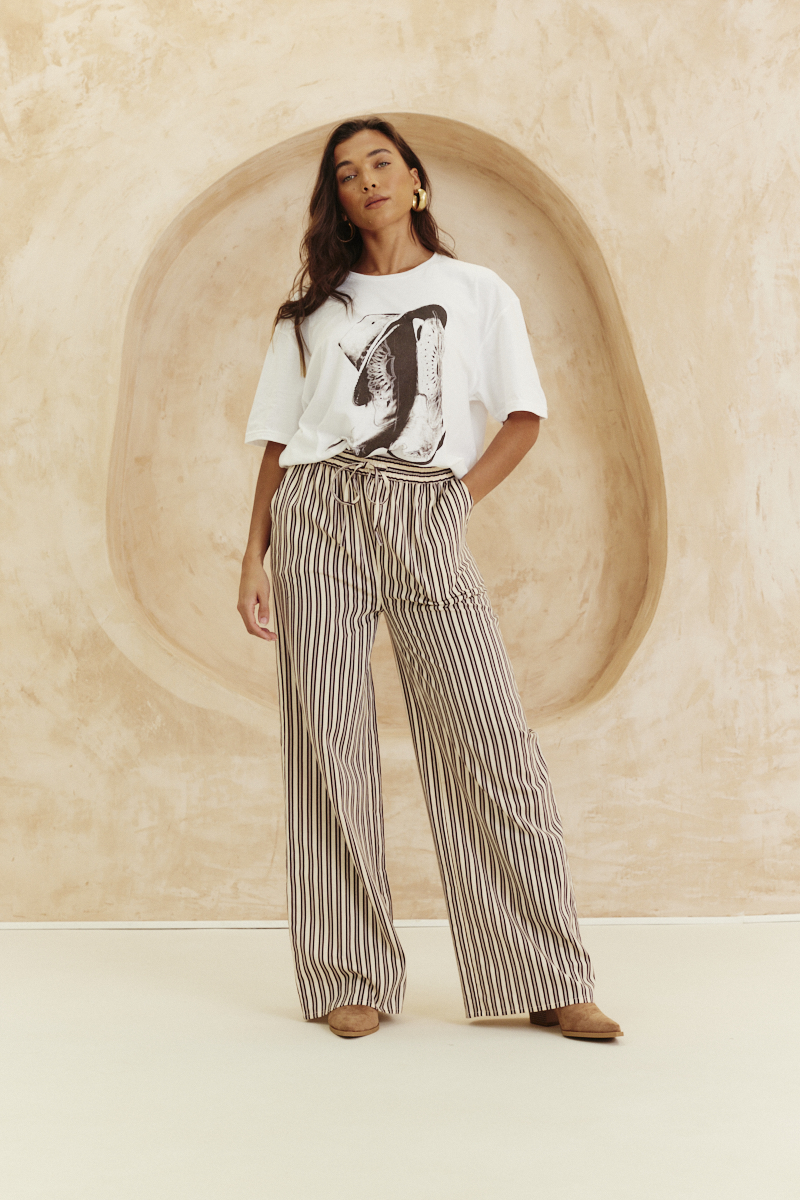 Stripe leg trousers on sale