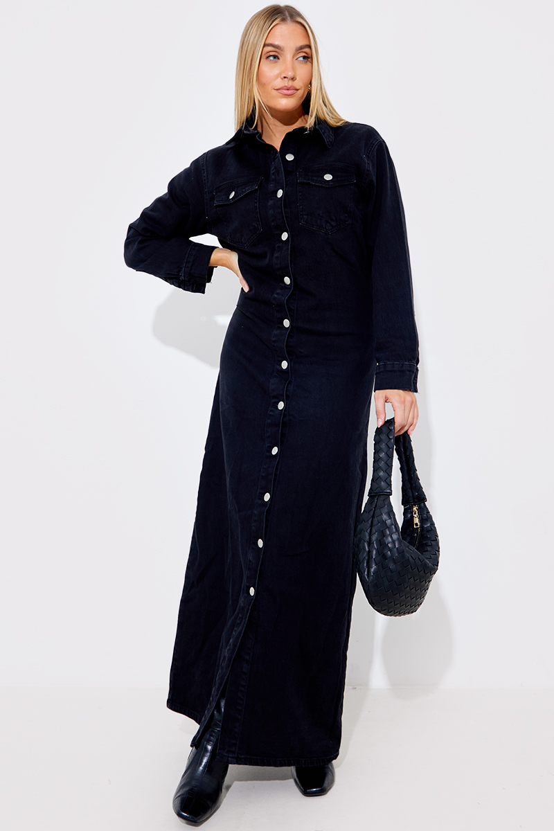 TOPSHOP Denim Sleeveless Maxi Dress in Blue | Lyst Australia