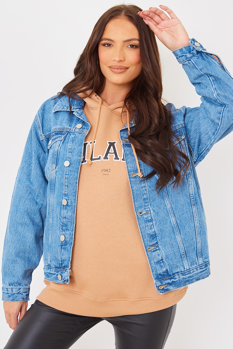 Oversized coloured clearance denim jacket