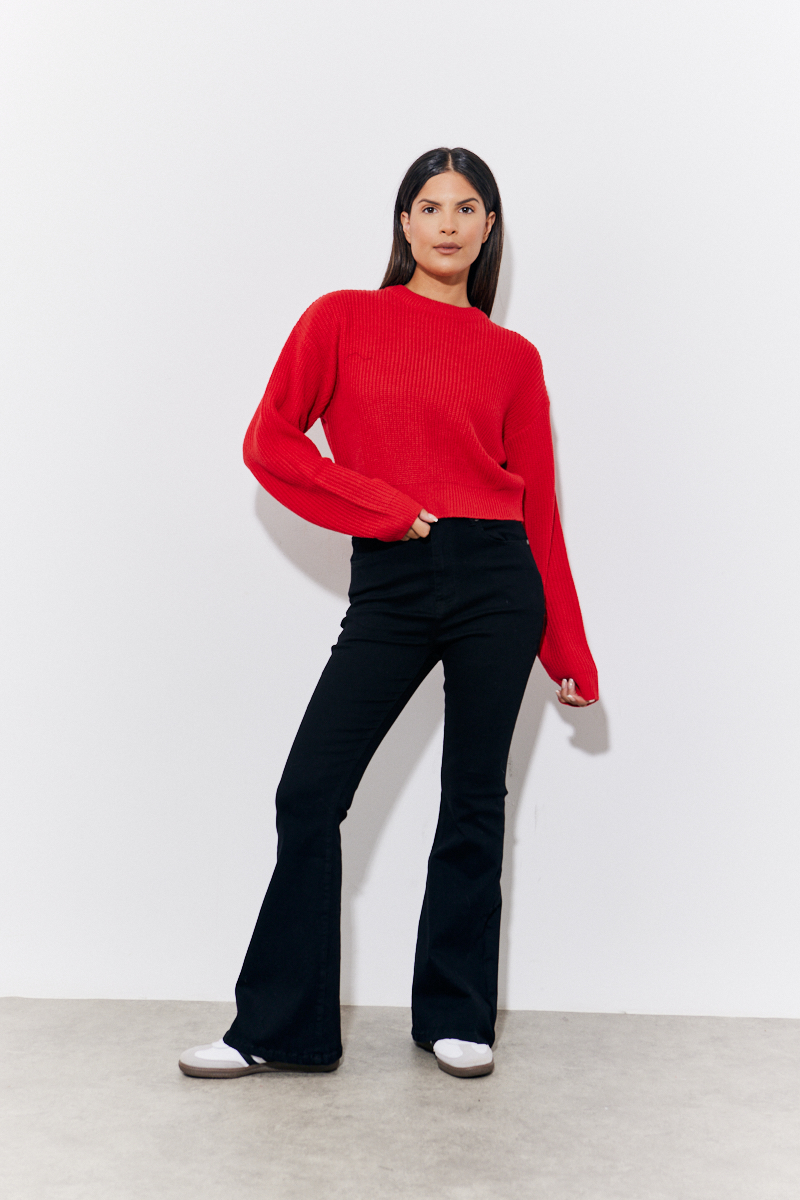 Cropped crew neck jumper online