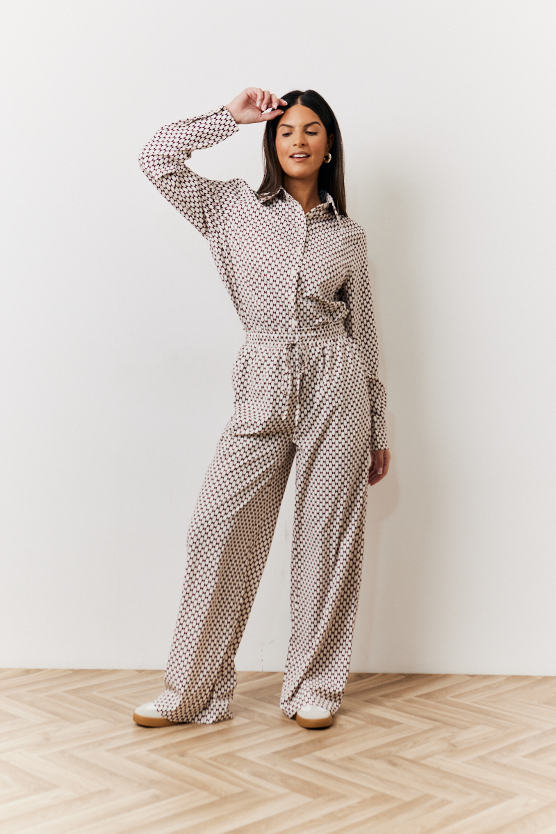 Geo Print Wide Leg Trousers