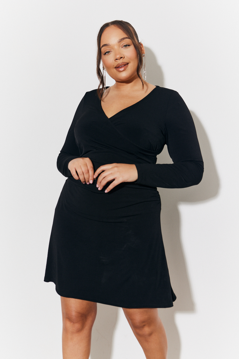 Magic Sculpting Wrap Mini Skater Dress In The Style UK