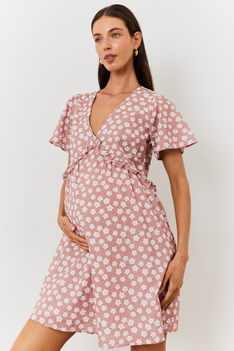 Maternity Floral Print Skater Dress