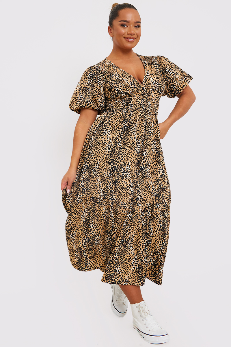 2 in 1 leopard print best sale plunge dress