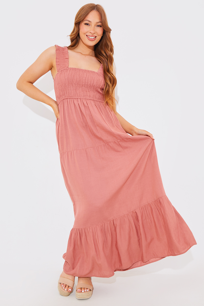 Cami Strap Maxi Tiered Maxi Dress