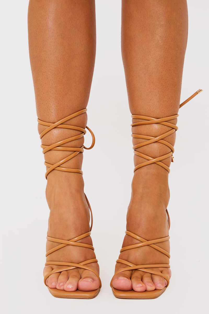 Tan lace hot sale up heels