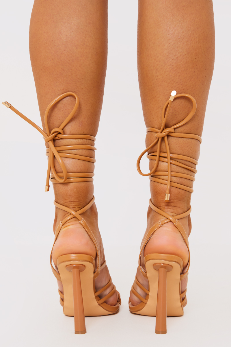 Tan sales wrap heels