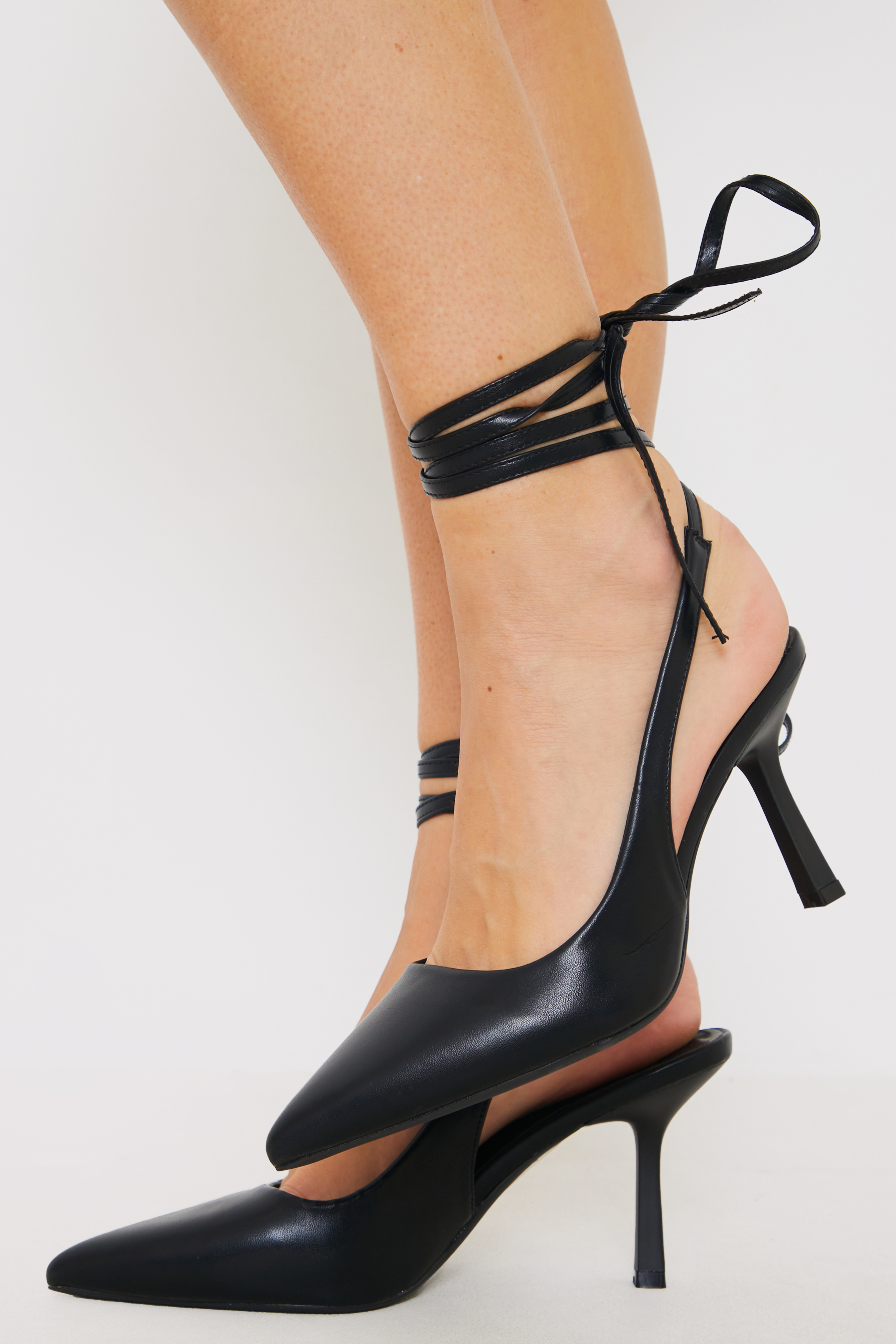 LACE UP POINTED TOE HEELS