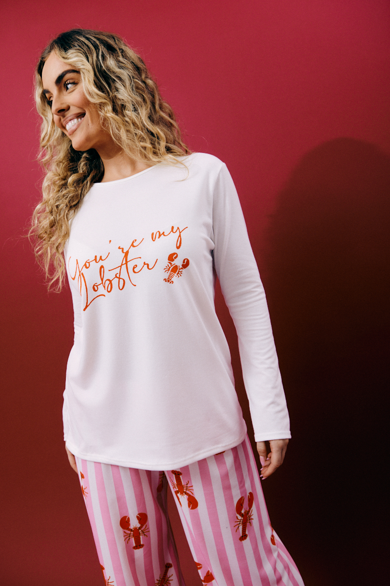 Long Sleeve Lobster Graphic Pyjama Set