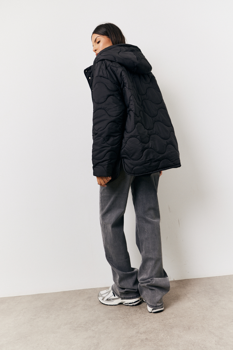 Quilted Boxy Fit Hooded Jacket | In The Style UK