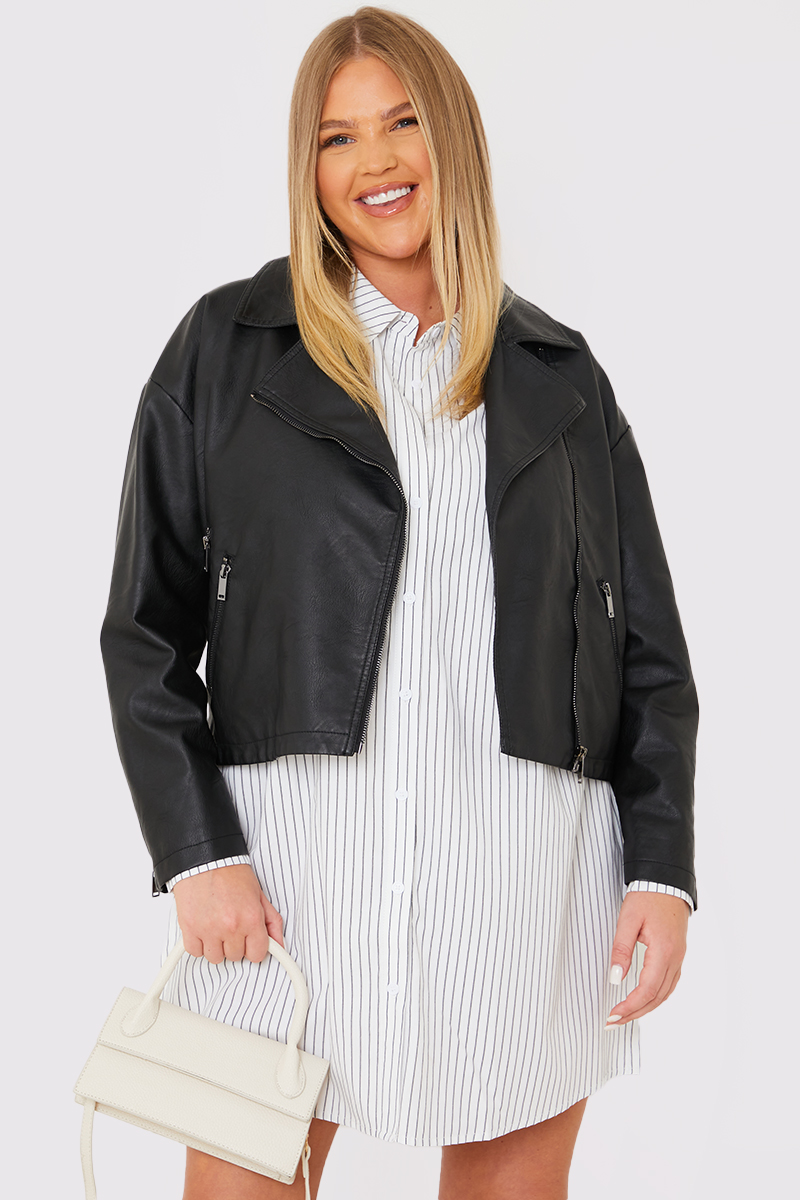 Oversized cheap pu jacket