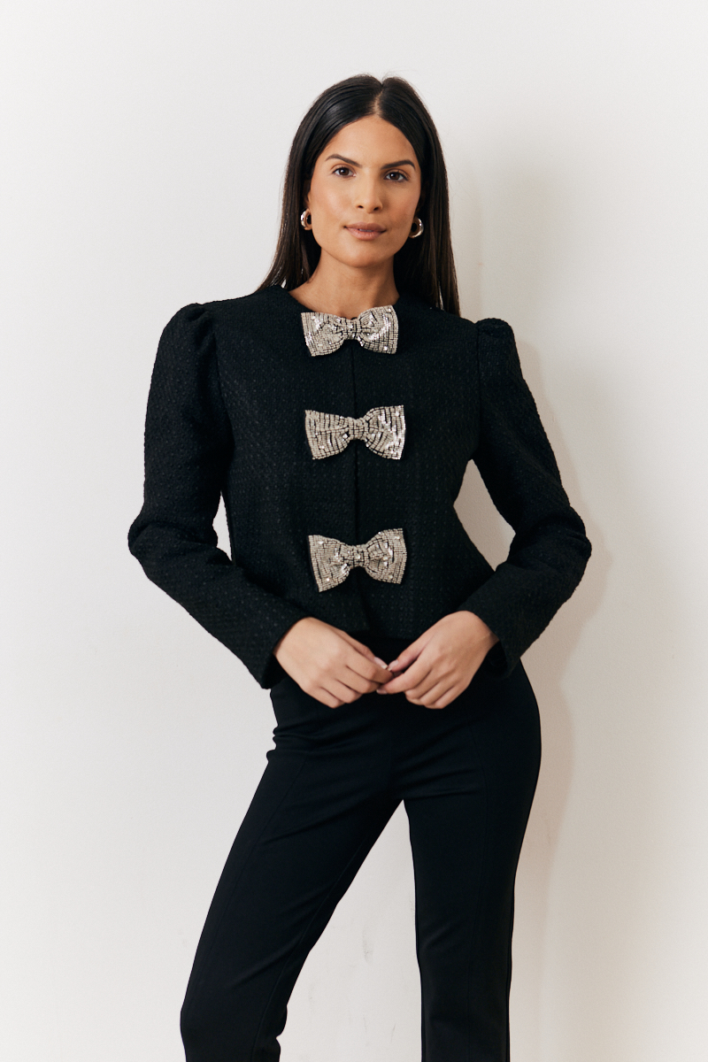 Occasion Sequin Bow Boucle Jacket