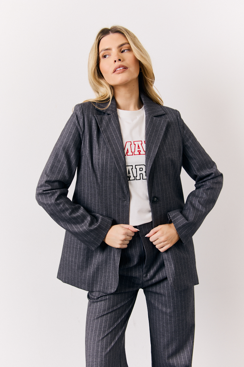 Pinstripe Tailored Blazer