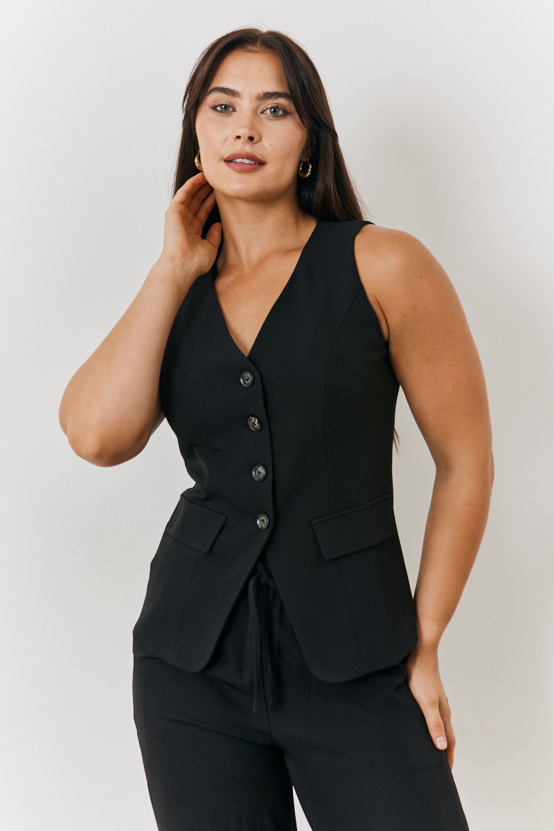 Longline Button Through Waistcoat